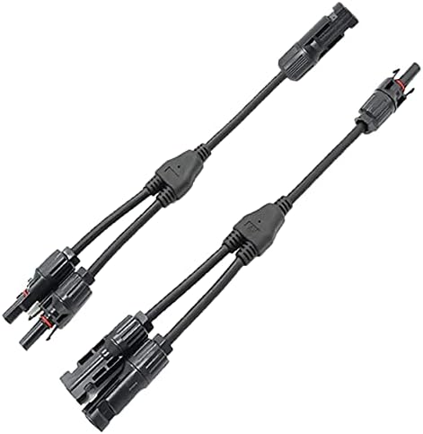 Liwinting Solar Cable Y Distributor (1 to 2) Solar Panel Cable Waterproof 10AWG Y Branch Parallel Connector Plug Solar PV Cable MMF+FFM Male Female Plug Photovoltaic Cable 1 Pair 30CM/0.98FT
