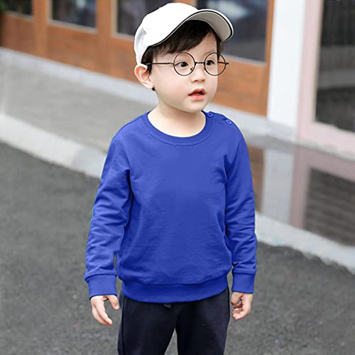 Betadog Boys Crewneck Sweatshirt Youth Sweatshirts Long Sleeve Basic Pullover Soft Warm Thin for Kids (Blue, 2-3 Years)2