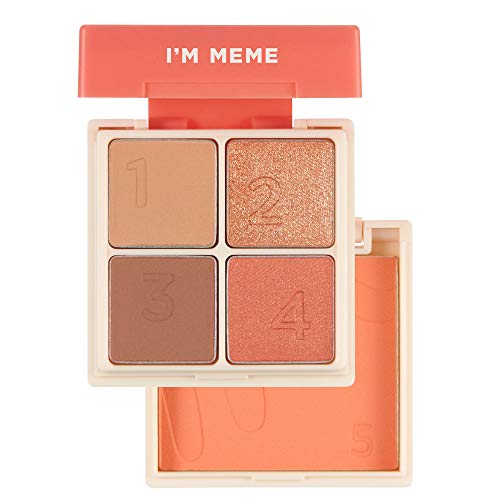 I'M MEME I'M Multi Cube | Mini Multi Palette with 4 Eyeshadows and 1 Blush | 003 All About Juicy Peach | K-beauty