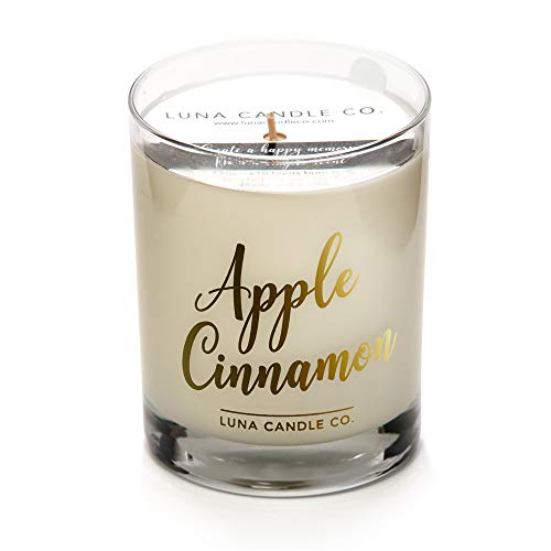 LUNA CANDLE CO. Apple Cinnamon - Scented Luxurious Candles - 11 Oz for Graduation, Anniversary, Birthday or Party Favors