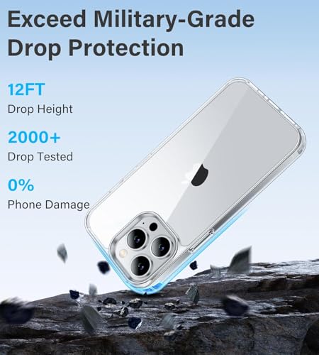 Image of DIZORO Crystal Clear Compatible with iPhone 11 Pro Max Case with Anti-Yellow Shockproof Transparent Cover