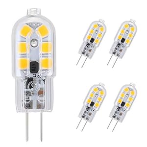 Vicloon G4 LED-lamp, 5 stuks per verpakking, transparant warmwit, 2 W, 180 lm, vervanging voor 20 W halogeenlampen 12 V…