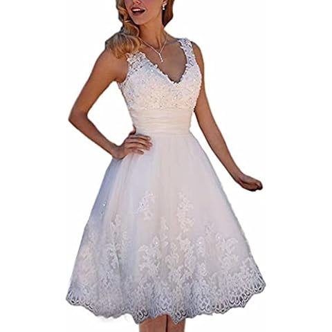 Brautkleider Standesamt Kurz A-Linie Prinzessin Hochzeitskleid Cover