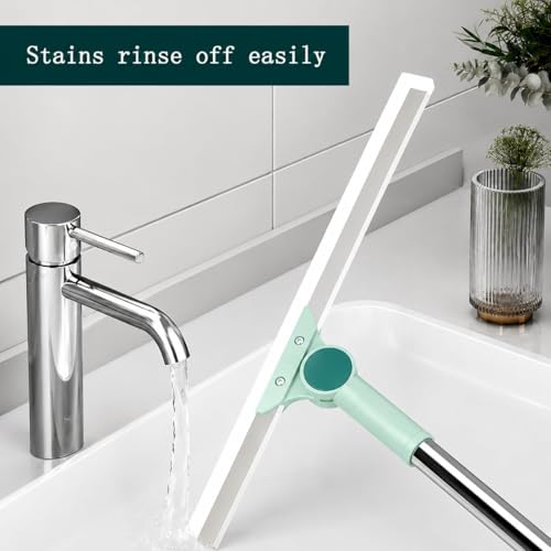 Image of Misamo Enterprise Wiper Mop for Floor Cleaning, 50 cm, Green, Pack of 2 | Telescopic Handle, Streak-Free Cleaning, Durable EVA Blade, Lightweight Design, 360 Swivel Head, Smooth Floor Glide