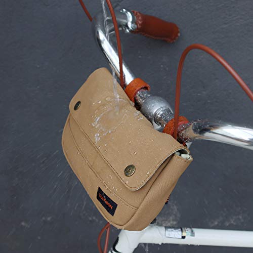 Tourbon Vintage Canvas Bike Panniers Bicycle Handlebar Bag (Khaki) #TOP7