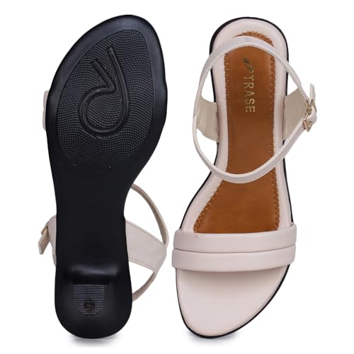 Image of TRASE Women's Fashion Kitten Heels Sandals | Elegant & Comfortable Block Heel for Women | Perfect Footwear for Festive, Wedding, Office & Everyday Style