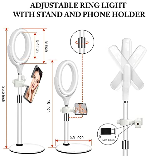 Image of Zoom Lighting for Computer, 8 inch Ring Light with Stand for Desk