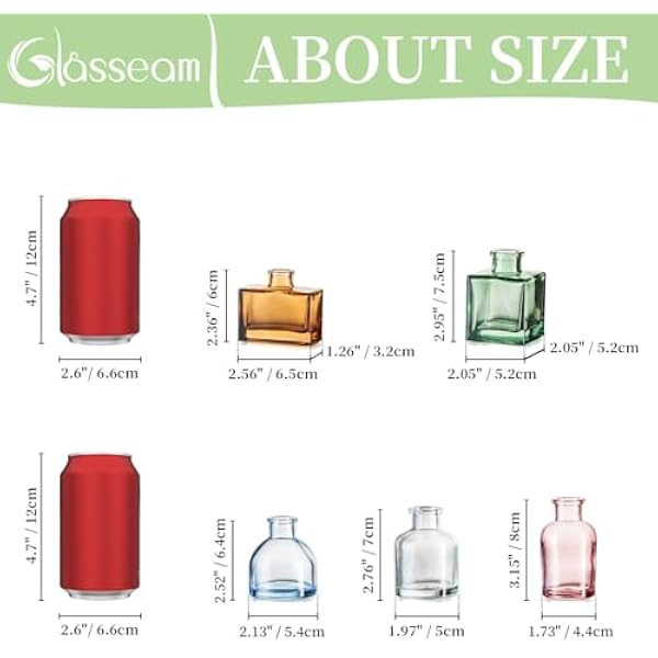 Glasseam Mini вазочки для бутонов для украшения стола 10 шт. разноцветные стеклянные вазочки для цветов вечеринка свадьба день рождения ужин центральные элементы