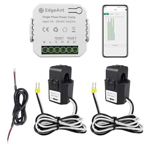 Moniteur de courant en temps réel Wi-Fi avec transformateur 80A pour mesure réseau