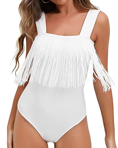 Image of Sheer Mesh Glitter Long Sleeve Blouse, B - White Fringe Sleeveless Trim, L