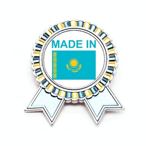 Broche Kazakhstan de qualité supérieure en métal gravé Country Love