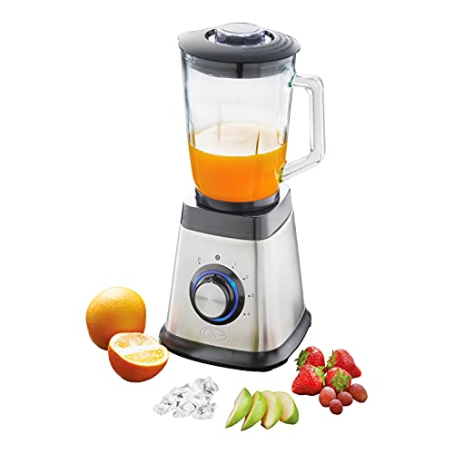 Quest 36919 1.5L High Speed Blender Smoothie Maker and Grinder / 4 Speed Settings/Heavy Duty & Powerful 21000 RPM Motor / 6 Stainless Steel Blades/Blend Fruits, Veg and Ice/Grind Nuts