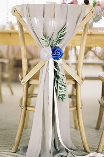 Insunsix 100Pcs Royal Blue Artificial Rose Flower Heads, 3Inch White Foam Roses Bulk Stemless Fake Flower Heads For Diy Crafts,Cake Decoration Wedding,Baby Shower Flower Centerpieces(Blue &White) #TOP4