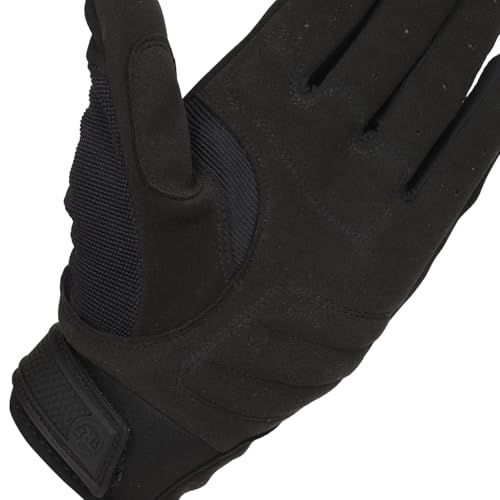 Image of Royal Enfield Urban Hustler V2 Riding Gloves 100% Polyester Air Mesh for Ventilation | TPR Knuckle Protectors | Microsuede Grip Patch | Poly Stretch Fabric for Better Flexibility Black 2XL 24CM