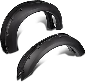 G-PLUS Fender Flares Kit Compatible with 1999-2007 Ford F250 F350 Super Duty (Not Fit Dually Models) Wheel Protector Cover Textured Pocket Rivet Style 4pcs