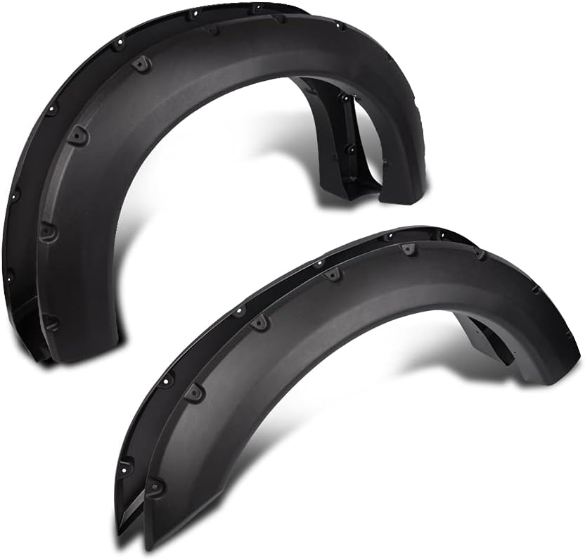 G-PLUS Fender Flares Kit Compatible with 1999-2007 Ford F250 F350 Super Duty (Not Fit Dually Models) Wheel Protector Cover Textured Pocket Rivet Style 4pcs