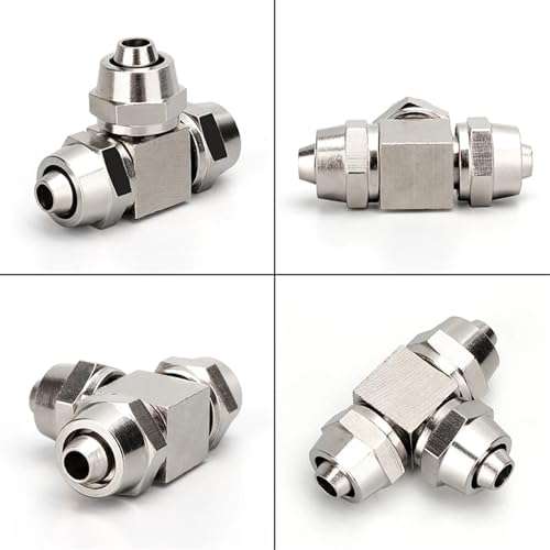 Accesorio neumático de latón resistente con tres vías de 12mm 6