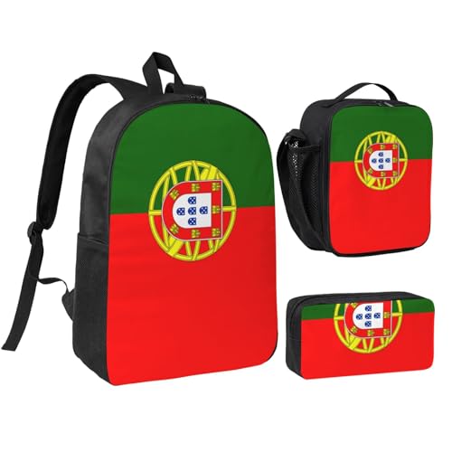 Sac à dos d'école portugais 3 pièces avec boîte déjeuner et trousse