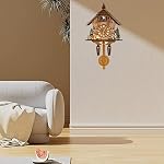 Elegant, Traditional, Decorative, Wooden Painted Modern Wall Clock Cuckoo Clock Bird NowTime Hanging Clock Display Handmade Decoration Swinging Pendulum for New Room Office, Type 1 - Image 2