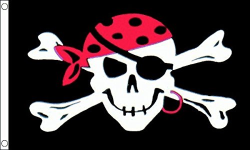 Flagtex Pirate Flags One Eyed Jack 5ft x 3ft (150cm x 90cm), Pirate Banner Traditional Design