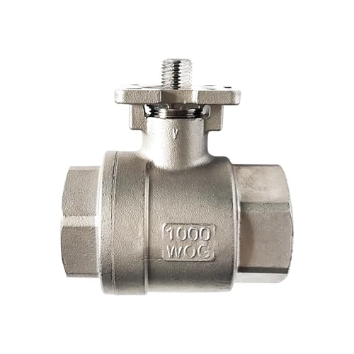 PVTLCYBI Válvula de agua inoxidable de puerto completo de 32 mm para agua, aceite, gas, válvula de acero inoxidable ISO5211 para actuador eléctrico (rosca NPT)