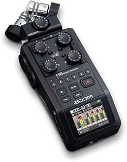 Zoom - H6-BLK - przenośny 6-torowy dyktafon z wymiennymi mikrofonami - 1 x zdejmowany mikrofon XY i 4 x wejścia XLR
