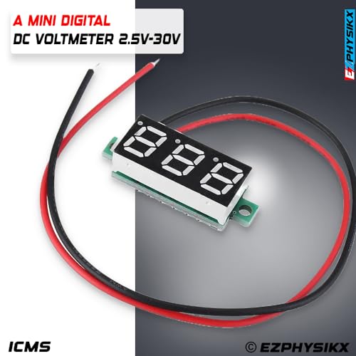 Image of DC Voltmeter Indicator /TESTER - DC 3.5-30V, LED Display Panel Digital Voltage meter for Electrical, Computers, Electronics, Home, Industrial Equipment's (BLUE, PACK OF 1)