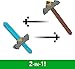 Mattel Minecraft Sword and Pickaxe 2-in-1 Toy, Button-Activated Click and Switch Role-Play Accessory Inspired by A Minecraft Movie