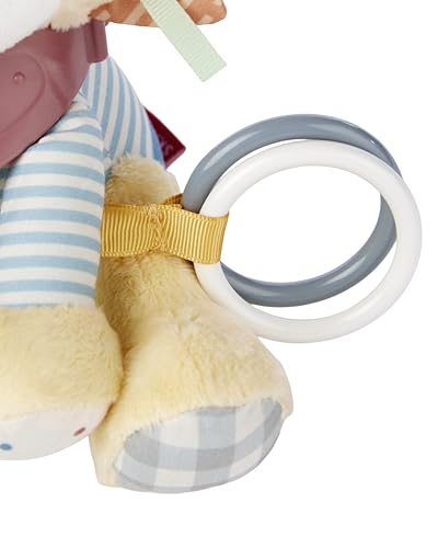 Image of Skip Hop Bandana Buddies Soft Textured Baby Activity and Teething Toy for Multi-Sensory Play with Rattles, Crinkle Sounds, Squeaker and Mirror, Attaches to Stroller and Car Seat, Lion, Age 0+