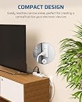 DEWENWILS 4 Outlets Power Strip, 2FT Short Cord with Flat Angled Plug, Portable Small Power Strip, 15A 125V 1875W, Wall Mount Design for Home Office Dorm, ETL Listed White, 1 Pack
