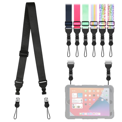 FIEIL Universal Shoulder Strap Replacement Nylon Neck Lanyard Comfortable Adjustable Shoulder Strap for iPad Camera Crossbody Bag Binocular Tablet (Black)