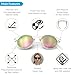 J+S Hali Small Round Polarized Sunglasses for Women Men | Spring Hinge Polycarbonate Frame | Polarized 100% UV 400 | Trendy Retro Style | Medium-Small Fit (Crystal Clear Frame/Pink Mirror Lens)