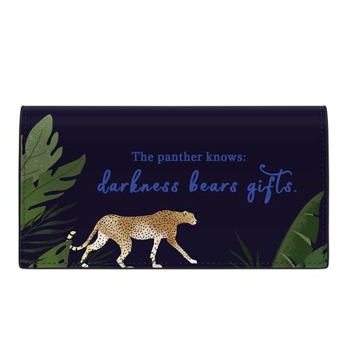 Tipmile Checkbook Covers for Personal Checkbook, PU Leather Checkbook Holder for Women & Men with Elastic Band - Effortless Sophistication, Blue The Panther