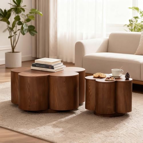 Moouhgsa Nesting Coffee Table with Storage, Wooden Coffee Tables and