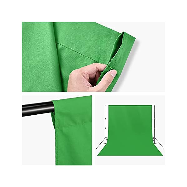 UTEBIT Foto Hintergründe Grün, 2x3m/6.6x9.8ft Fotoleinwand Tuch Background Polyester Faltbare für Fotografie, Modefotografie, Videoaufnahme und Fernsehen (Klemmzwingen Nicht enthalten) – Bild 5