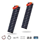 SIPIAO 400w Flexibel Solarpanel 2 X 200w Monokristallines Solarpanel 12v-24v Ultra DüNn Geeignet FüR Wohnmobil/Wohnmobil/Boot/Auto/Camping (2x200w Mit ZubehöR)
