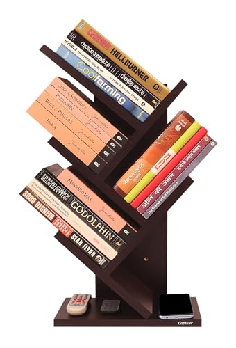 Image of Captiver Steama Engineered Wood Wall Mounted Books Stands Shelf Shelves (Matte Finish, Wenge) Home Office Library Study Living Room Bookshelf Bookshelves Bookends Unit