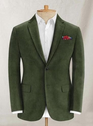 Men Corduroy Suit Sport Coat Jacket Groom Tuxedo Wedding Suits Set Prom Casual Blazer Pants3