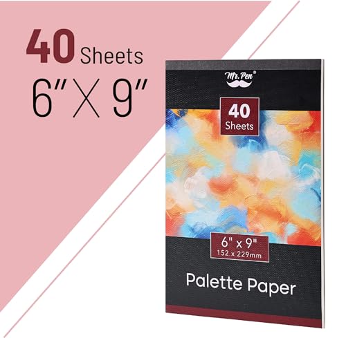 Image of Mr. Pen- Disposable Paint Palette Paper Paint Pad, 6 inch x 9 inch, 40 Sheets (Pack of 2)