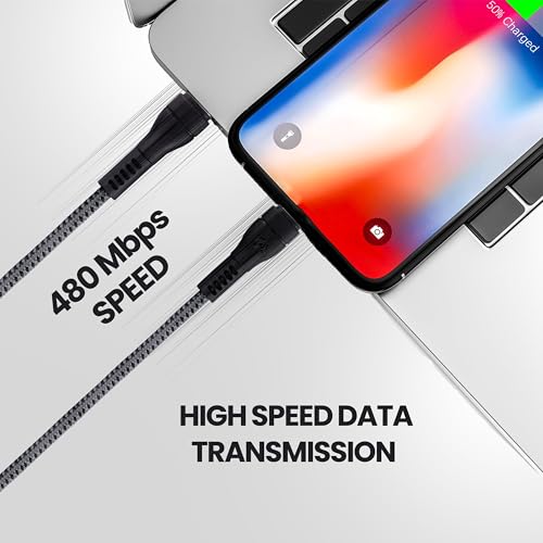 Image of Nextech Sync & Charge USB-C to 8 Pin Cable | Fast Charging & Data Transfer | Compatible with iPhone, iPad | Lightning Cable iPhone, iPhone Charger Wire, Data Cable, Fast Charging Cable