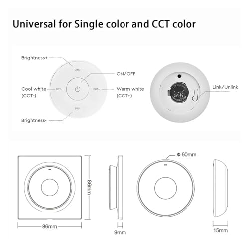 Interrupteur rotatif mural 2.4G pour tamiser vos bandes LED sans câbles