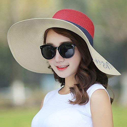 Chapeau de paille bleu pliable idéal pour vos journées à la plage et balades d'été