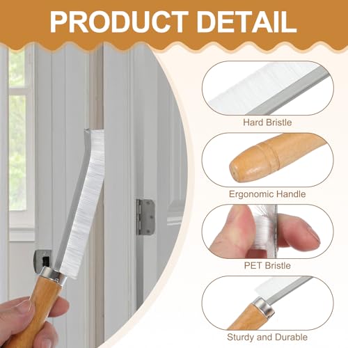 Image of uxcell 2pcs Crevice Cleaning Brush, 8.6 Inch Hard Bristle Cleaning Brush Bathroom Cleaning Tools for Corner, Window, Faucets, White