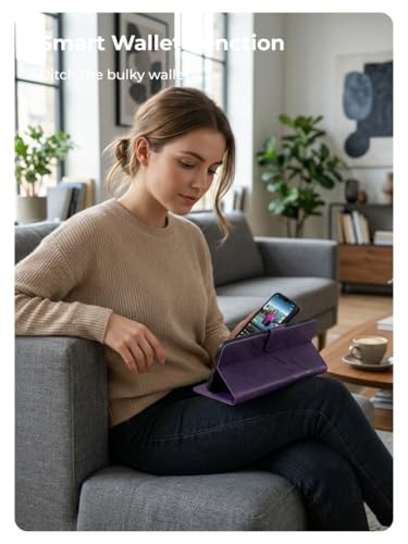 Étui rabat Samsung Galaxy A26 5G marron mat avec support horizontal ajustable