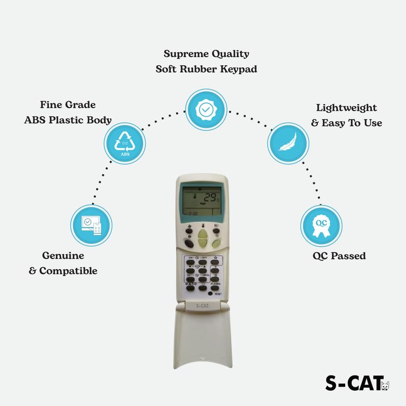 Image of S-CAT Compatible with LG AC Remote Control (No Backlight) Model 9 Suitable for Split /Window 1 1.5 2 Ton AC Remote (Match Old Remote Exactly, Contact Customer Care for Order)