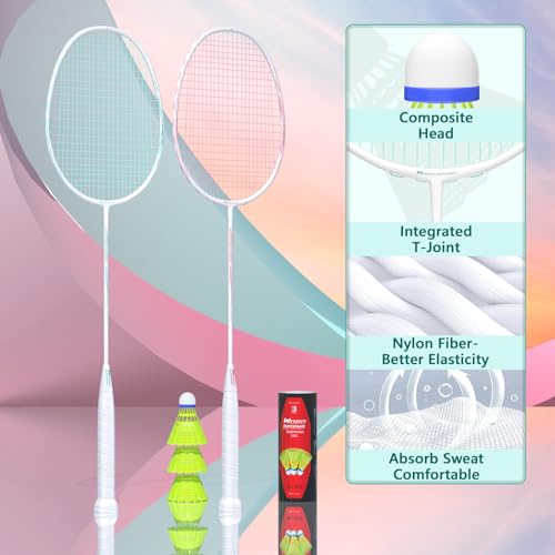 Image of Professional Carbon Fiber Badminton Rackets Badminton Racquet for Backyards Gym