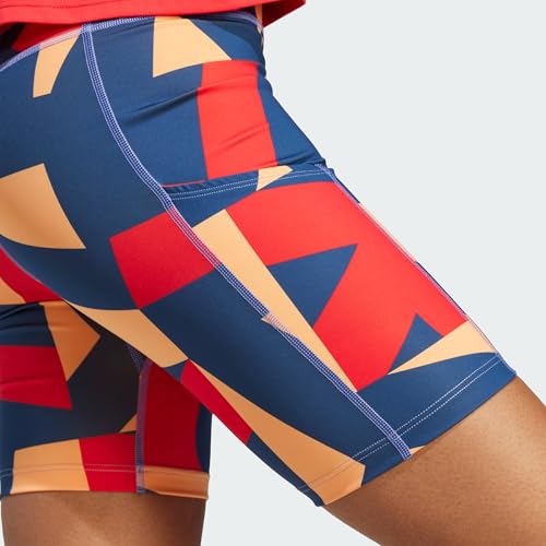 adidas Damen Terrex Multi 8inch Printed Tight Shorts, Semi Impact Orange/Pure Ruby/Pure Ruby/Semi Cobalt Blue, XL – Ansicht 3