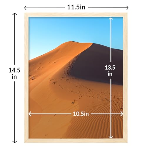 Image of LaVie Home 11x14 Picture Frame for Wall Display, 11x14 Oak Picture Frame with HD Plexiglas, 11 x 14 Poster Frame 1 Pack, Display Frame for Vertical or Horizontal, Classic Collection