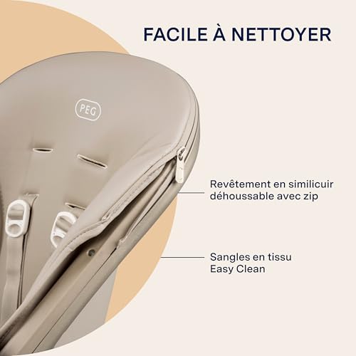 Chaise haute dès la naissance transat réglable bébé compacte PEG Living