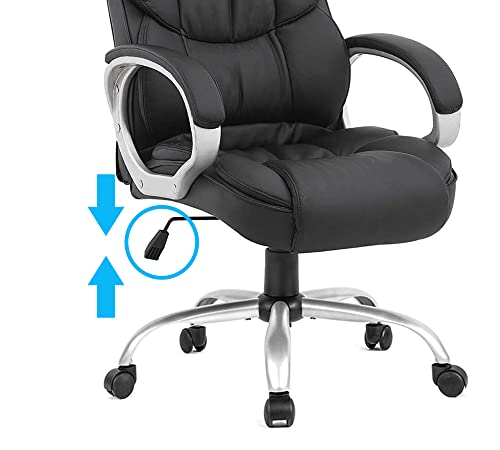 Image of High Back Office |Upholstery Leatherette & Chusion | Director & Executive Chair |Height Adjustable & Revolving Chair | Aluminium with Chrome Base Black Color - (111011214 Black)